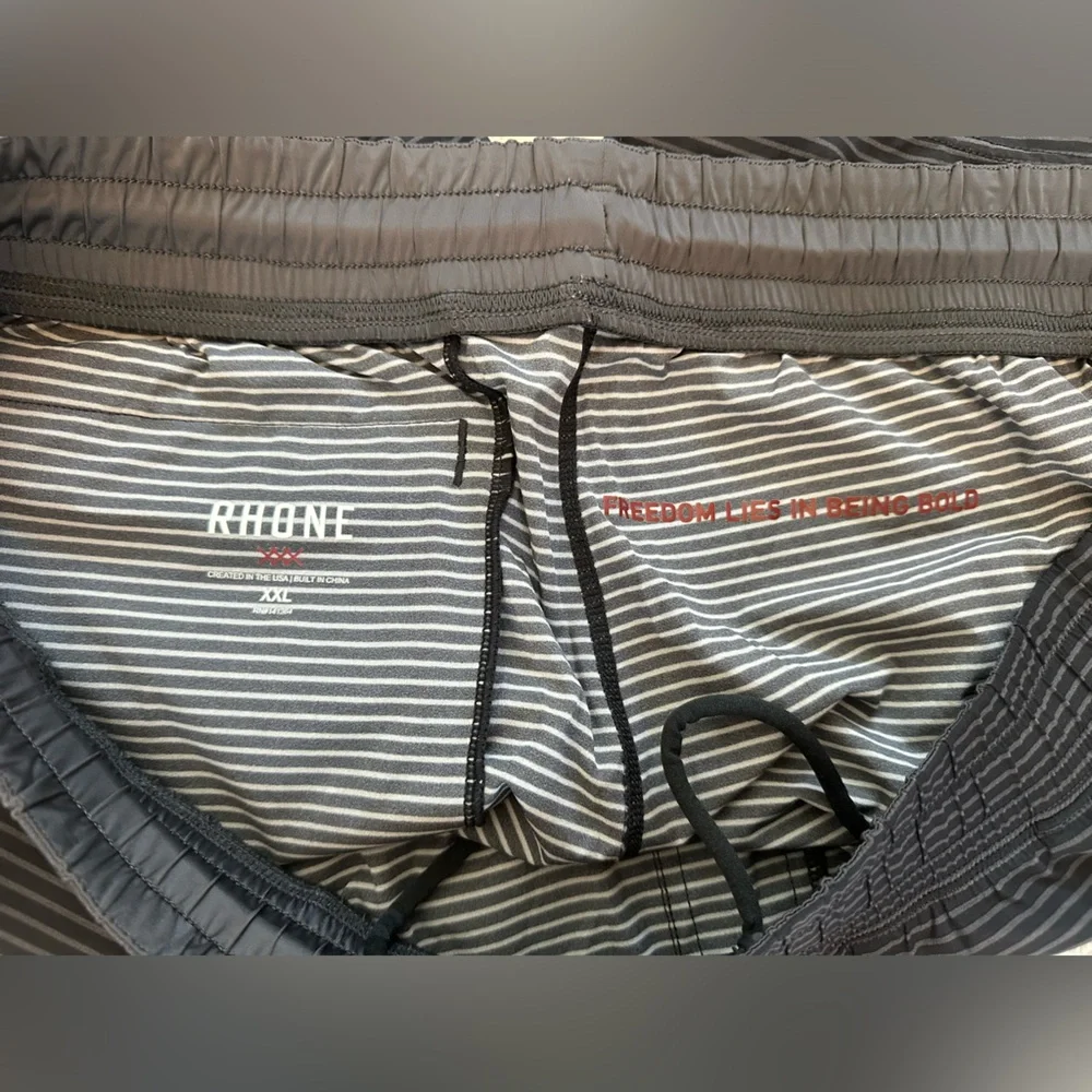 Rhone Men’s Mako Shorts Black/Asphalt Stripe (Size XXL)